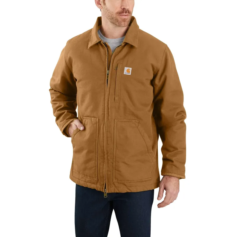 Men‘s Loose Fit Washed Duck Sherpa-lined Coat 2xl Carhartt Brown