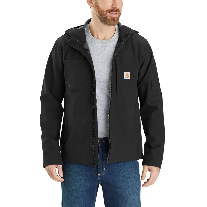 Men‘s Rain Defender Relaxed Fit Midweight Softshell Hooded Jacket - Black
