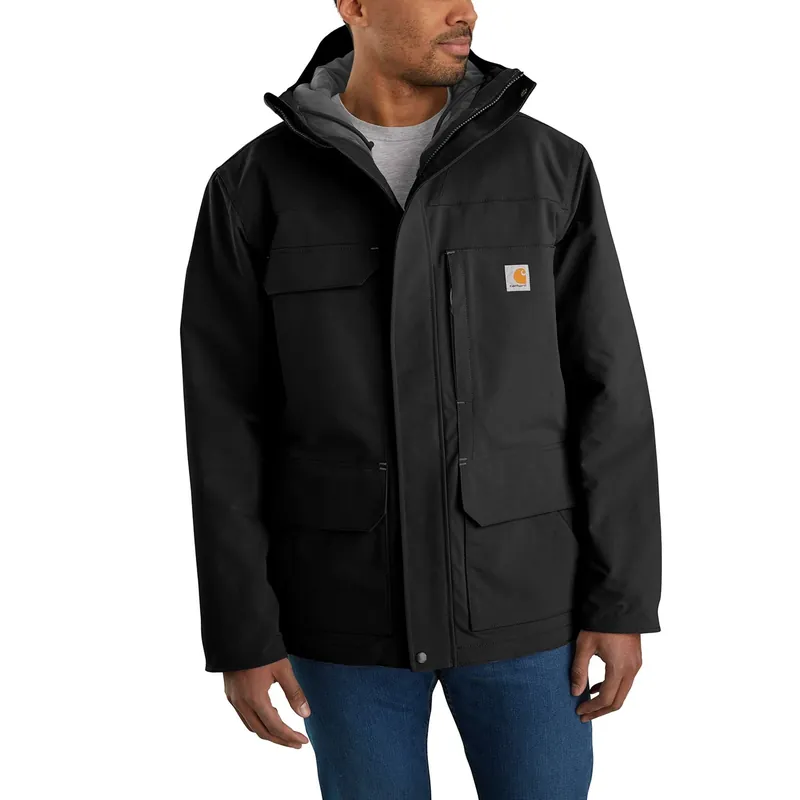 Super Dux Relaxed Fit Insulated Traditional Coat - Large - Black