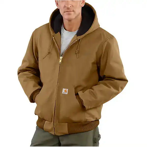 Duck Active Quilted Jacket With Hood, Flannel-lined, Brown, Xxl