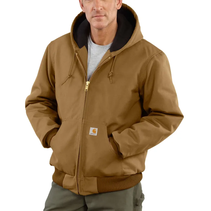 Men‘s Medium Tall Brown Insulated Quilted Flannel Lined Duck Active Jacket