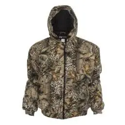 Insulated Hooded Hunting Jacket In Burly Camo Tan Camouflage