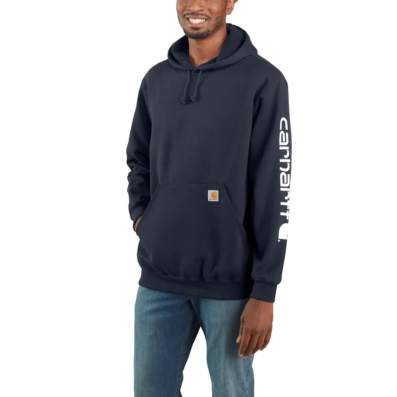 Midweight Hooded Logo Sweatshirt, New Navy, Xl