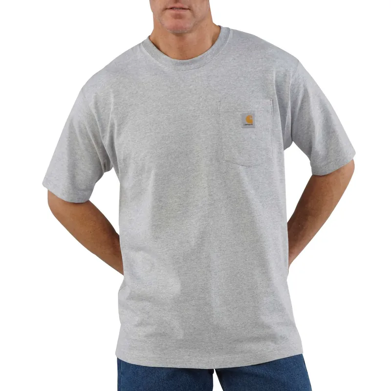 Pocket T-shirt, Heather Gray, Tall, Xl