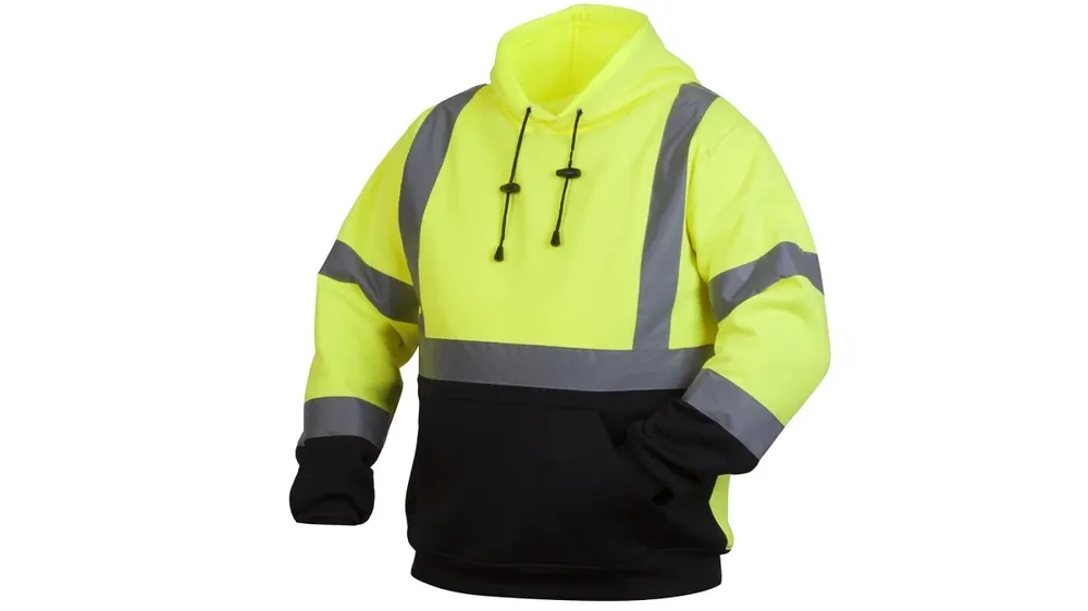 Safety Hi-vis Lime Pullover Sweatshirt With Black Bottom - 3x Large