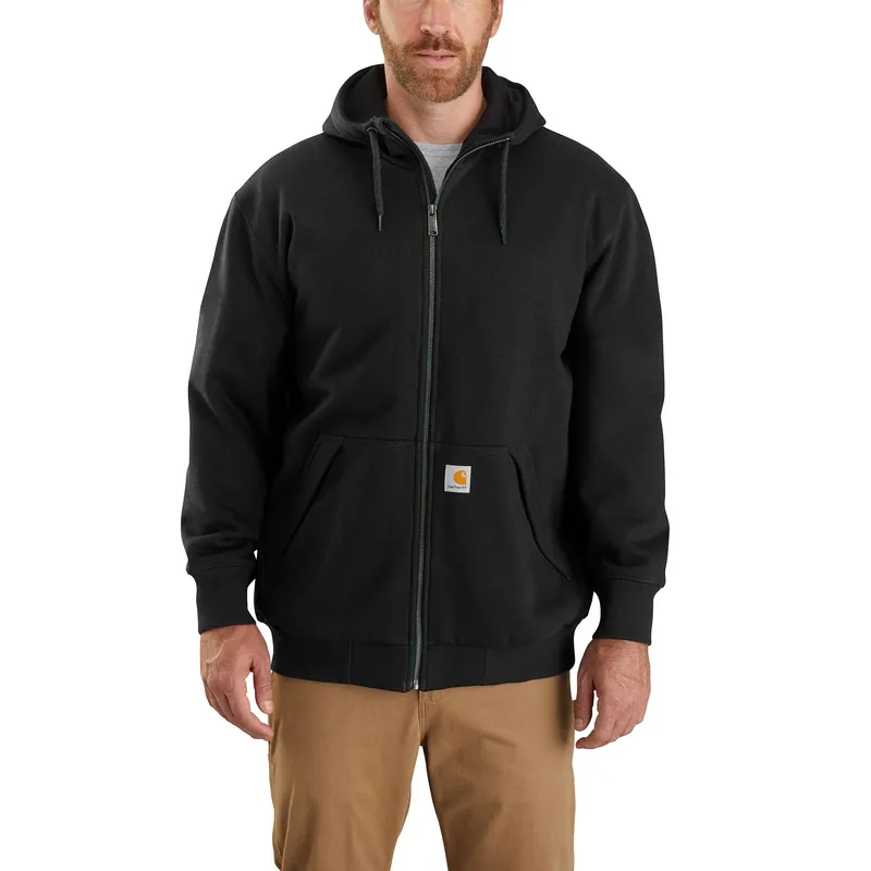Men‘s Rain Defender Loose Fit Midweight Thermal-lined Full-zip Sweatshirt - Black - Xl