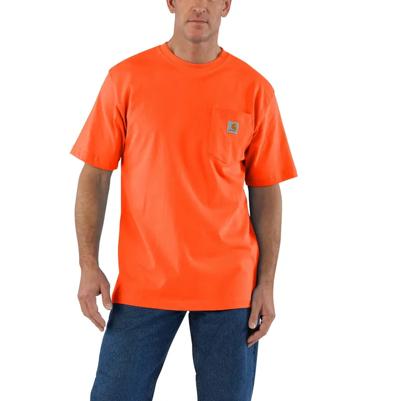 Men‘s 2xl Loose Fit Heavyweight Short-sleeve Pocket T-shirt In Brite Orange