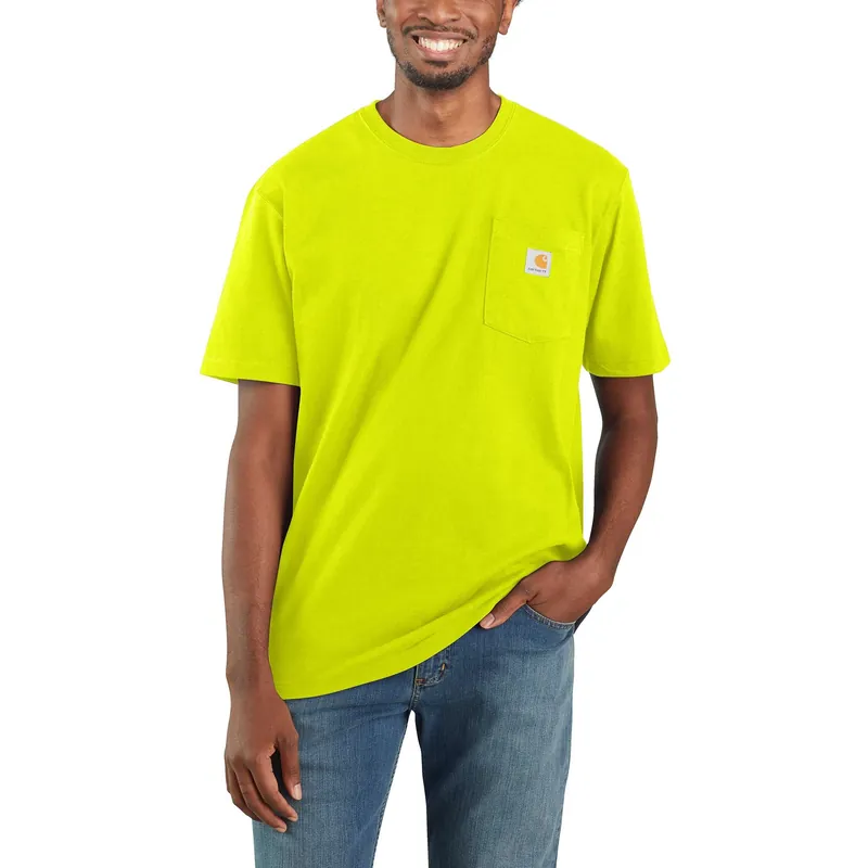 Men‘s Loose Fit Heavyweight Short-sleeve Pocket T-shirt - 4xl Brite Lime