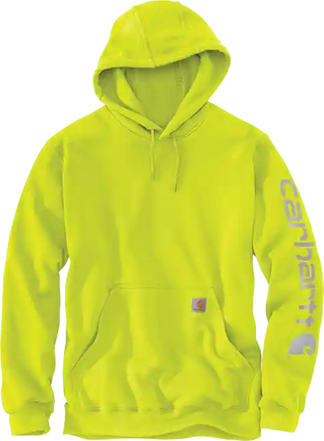 Men‘s Loose Fit Midweight Logo Sleeve Graphic Sweatshirt - 2xl - Brite Lime