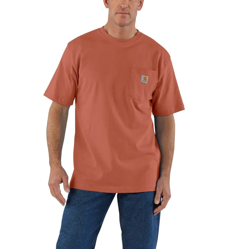 Loose Fit Heavyweight Short-sleeve Pocket T-shirt, Terracotta, 3xl