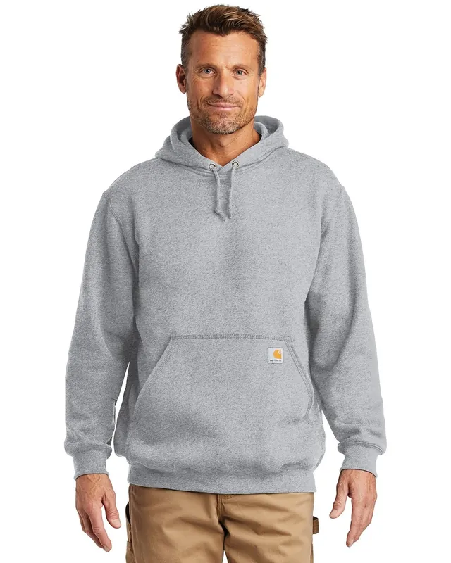 Men‘s 4xl Midweight Hooded Pullover Sweatshirt In Heather Gray