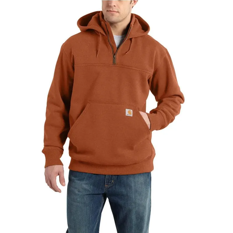 Rain Defender Heavyweight Quarter-zip Hoodie, Burnt Sienna Heather, 2xl