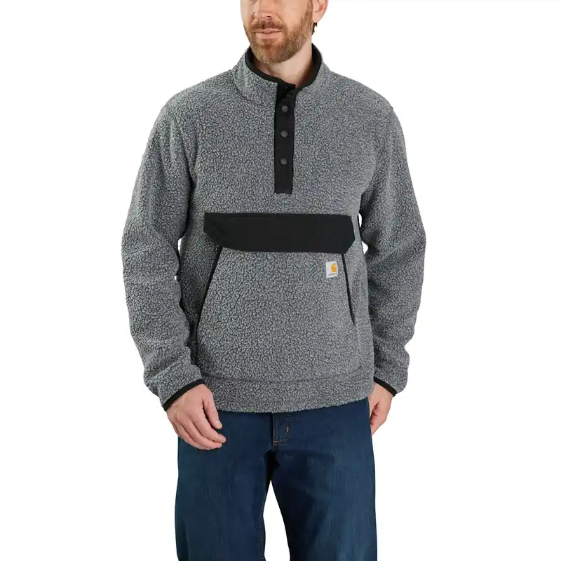 Men‘s Relaxed Fit Fleece Pullover In Granite Heather - Model Oj4991-m