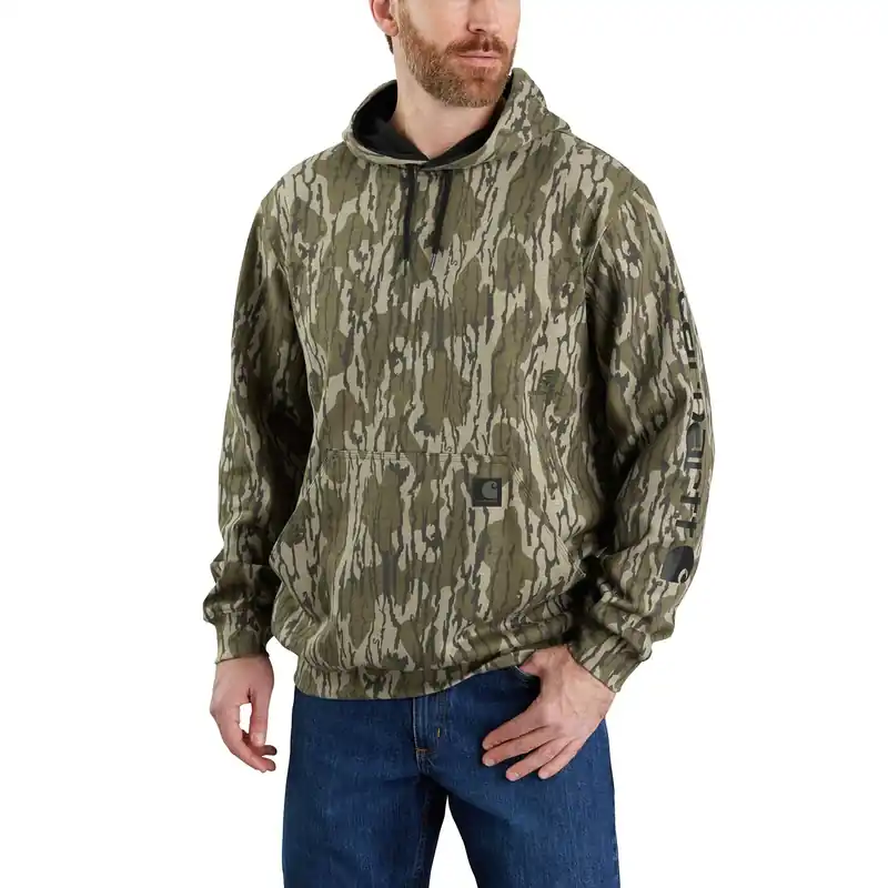 Men‘s 3xl Loose Fit Midweight Camo Sleeve Graphic Sweatshirt