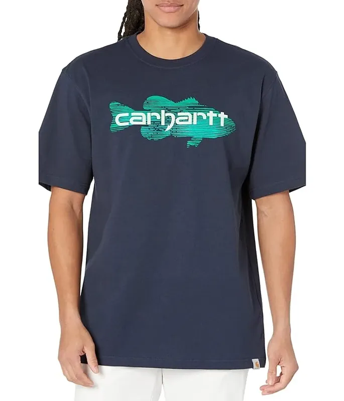 Loose Fit Heavyweight Short Sleeve Fish Graphic T-shirt For Men