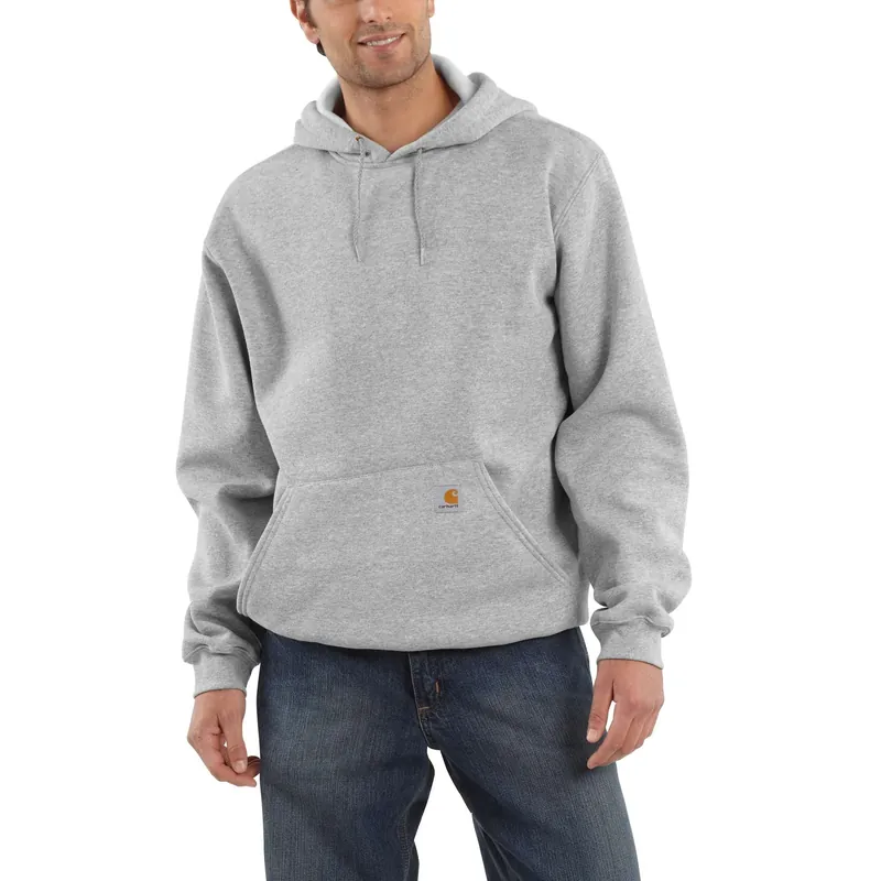 Men‘s Loose Fit Midweight Hooded Sweatshirt, Heather Gray, Size Small