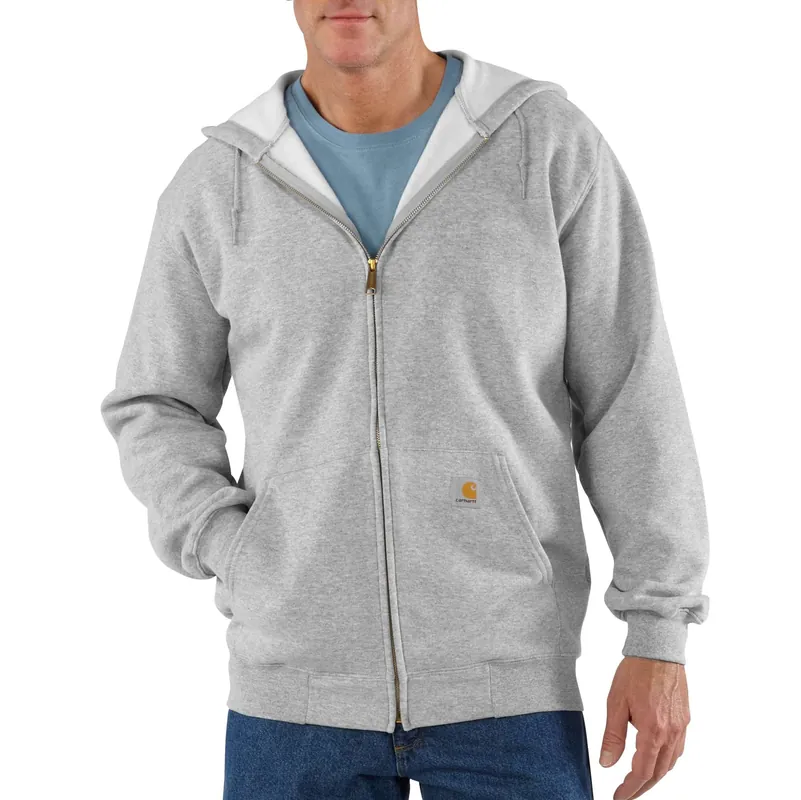Men‘s Loose Fit Midweight Full-zip Sweatshirt - Heather Gray - Size Small