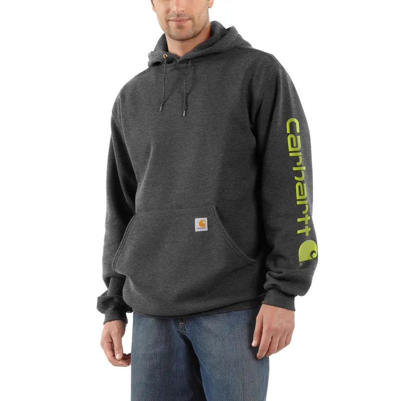 Men‘s 4xl Loose Fit Midweight Logo Sleeve Graphic Sweatshirt - Carbon Heather