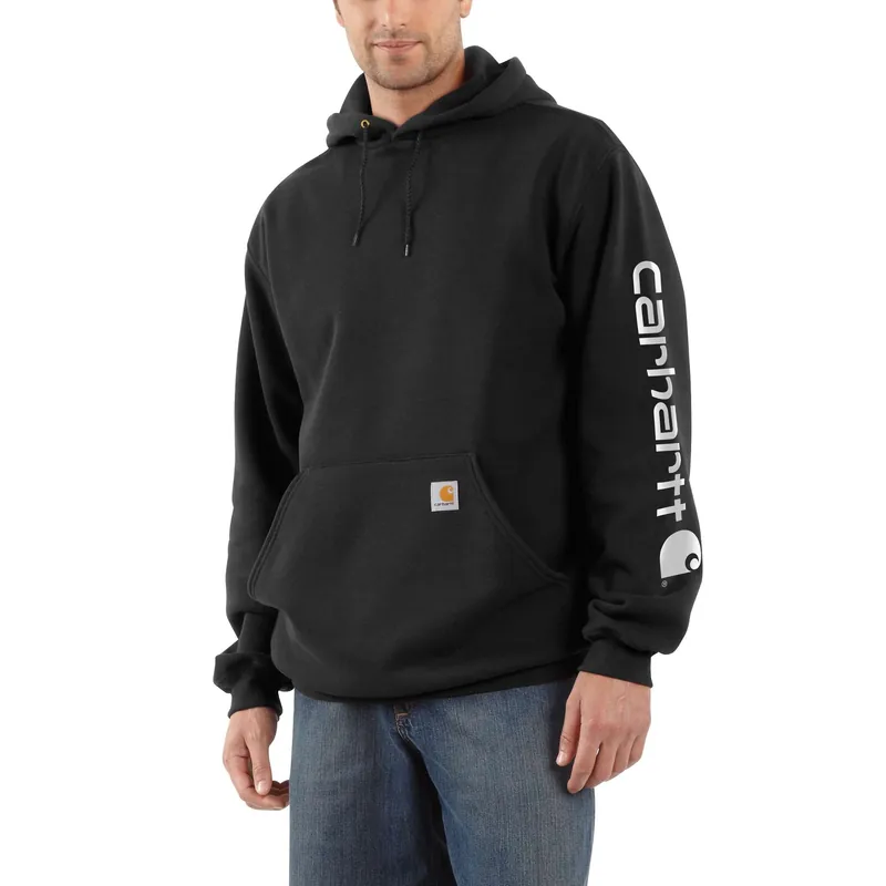 Midweight Hooded Logo Sweatshirt, Black, Xl Tall