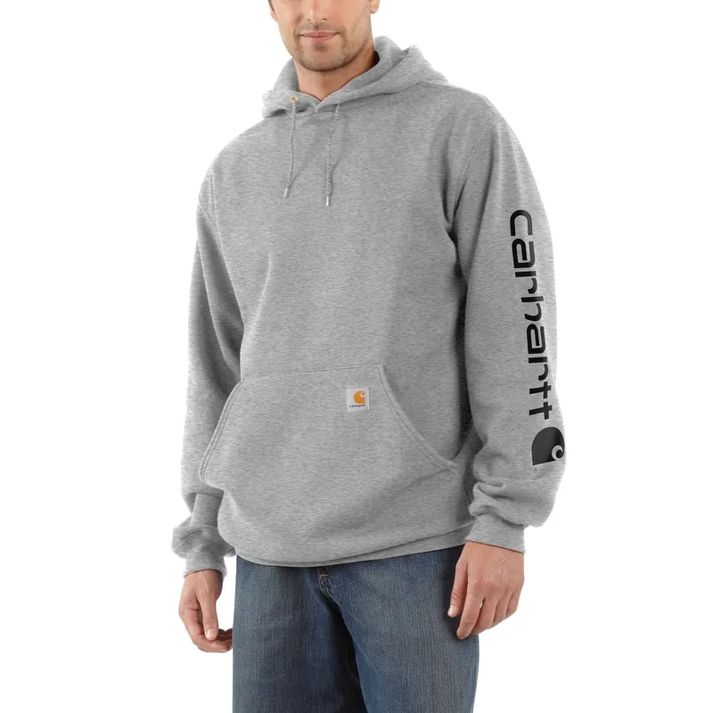Men‘s 4xl Loose Fit Midweight Logo Sleeve Graphic Sweatshirt - Heather Gray/black