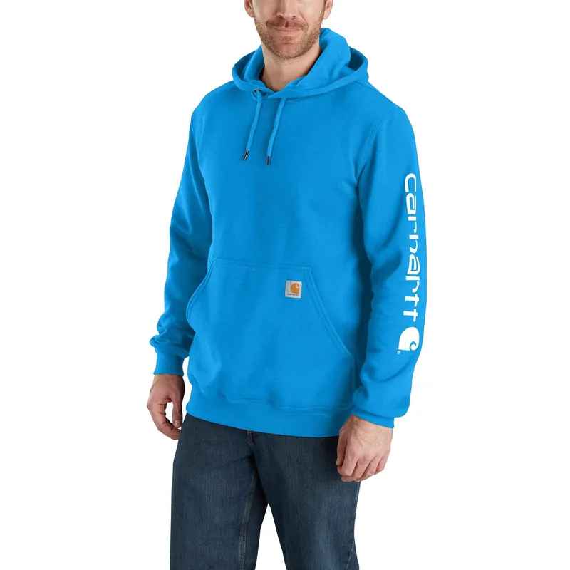Men‘s Loose Fit Midweight Logo Sleeve Graphic Sweatshirt - Blue Glow, Size S