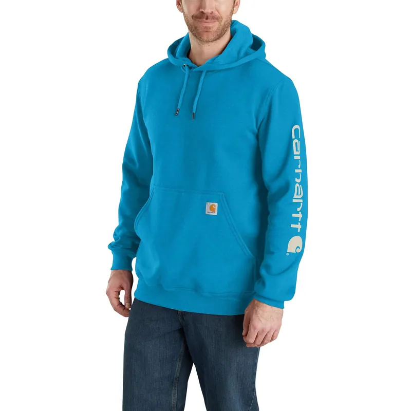 Men‘s Loose Fit Midweight Logo Sleeve Graphic Sweatshirt - Atomic Blue - Model Ts0288-m