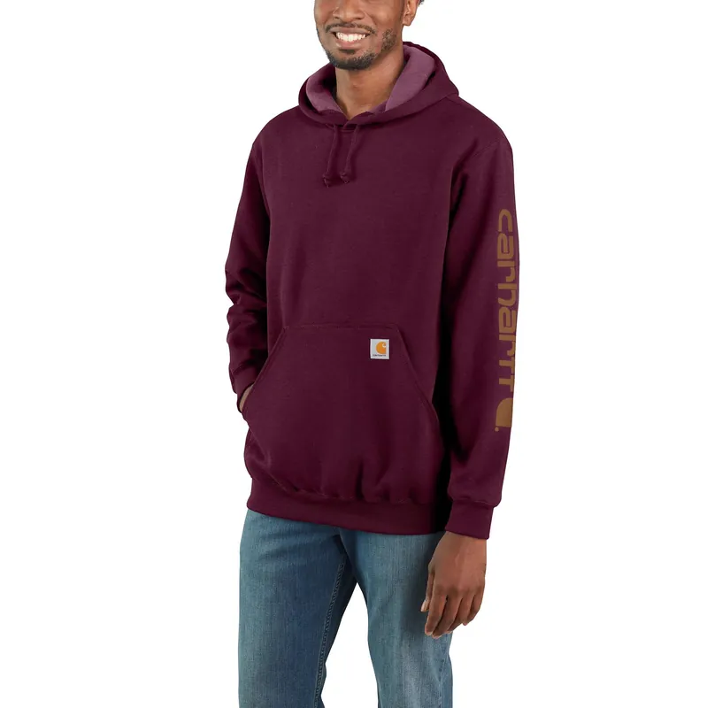 Men‘s Loose Fit Midweight Logo Sleeve Graphic Hooded Sweatshirt - Xl Port