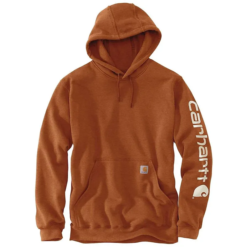 Loose Fit Midweight Logo Sleeve Graphic Hoodie, Burnt Sienna Heather, 2xl