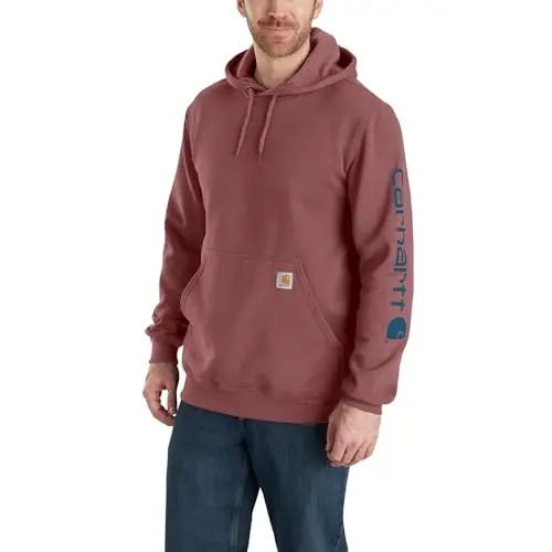 Loose Fit Midweight Logo Sleeve Graphic Hoodie, Apple Butter Heather, 3x