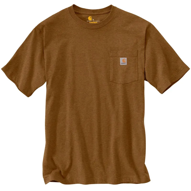 Men‘s 5xl Loose Fit Heavyweight Short-sleeve Pocket T-shirt - Oiled Walnut Heather