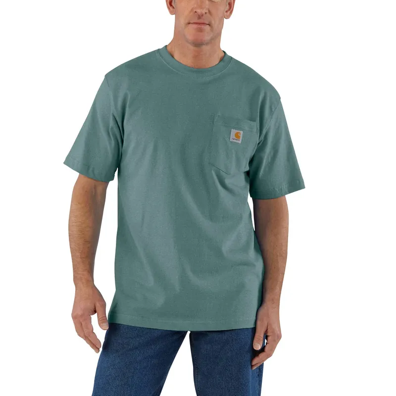 Loose Fit Heavyweight Short-sleeve Pocket T-shirt, Sea Pine Heather, Xl