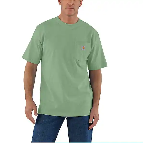Loose Fit Heavyweight Short-sleeve Pocket T-shirt, Loden Frost Heather, Large/tall