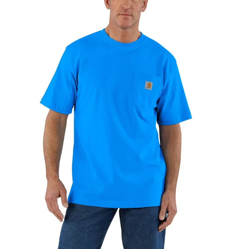 Loose Fit Heavyweight Short-sleeve Pocket T-shirt, Blue Glow, 2xl