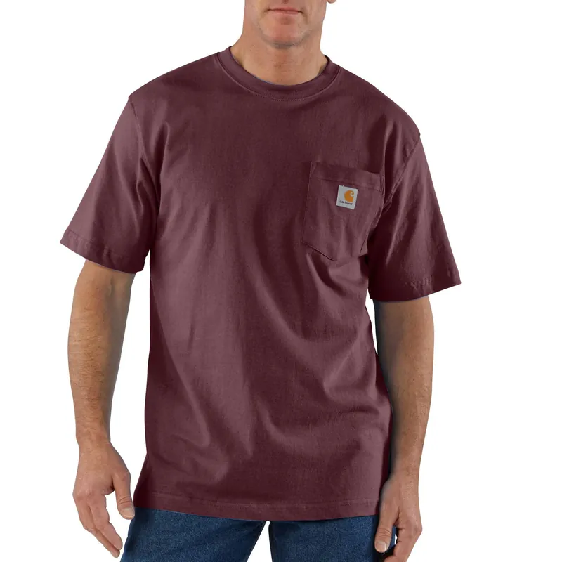 Men‘s Loose Fit Heavyweight Short-sleeve Pocket T-shirt, Xl, Port