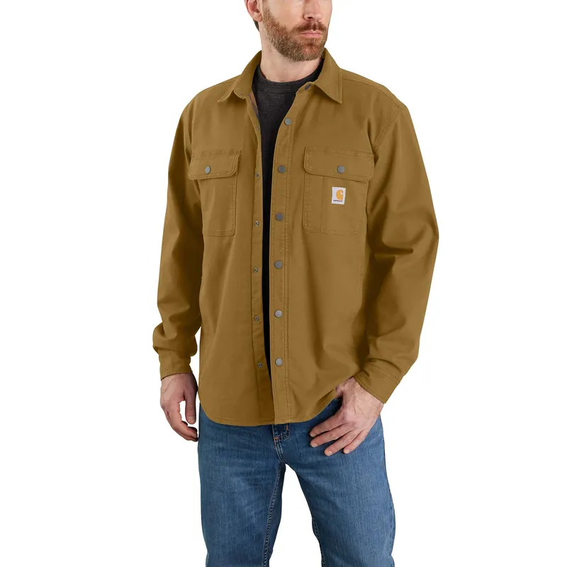 Rugged Flex Relaxed Fit Canvas Fleece-lined Shirt Jac 3xl Oak Brown