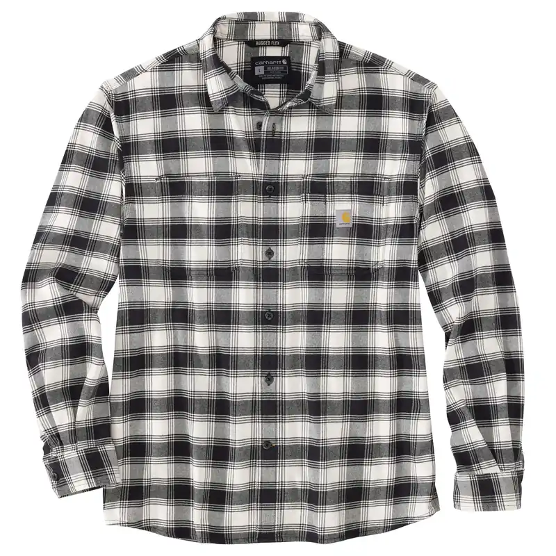 Rugged Flex Relaxed Fit Midweight Flannel Long-sleeve Plaid Shirt Size S