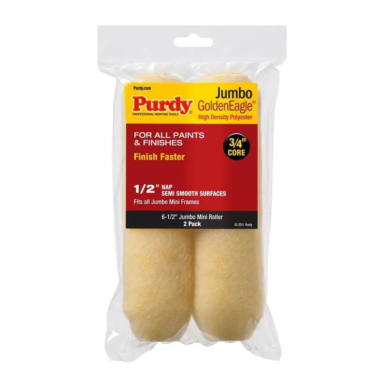 Goldeneagle Polyester 6.5 In. W X 1/2 In. Jumbo Mini Paint Roller Cover 2 Pk