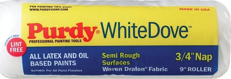White Dove Woven Fabric 9 In. W X 3/4 In. Paint Roller Cover 1 Pk