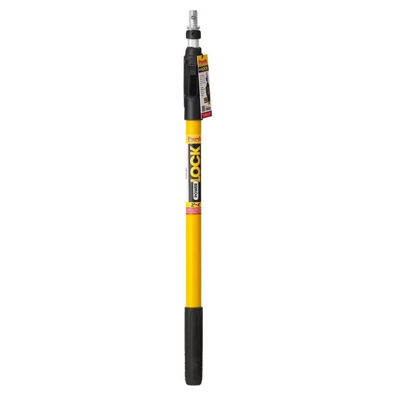 Power Lock Adjustable Extension Pole – 1‑5/16" Diameter, 2‑4 ft Reach, Aluminum/fiberglass Build With Comfortable Rubber Grip