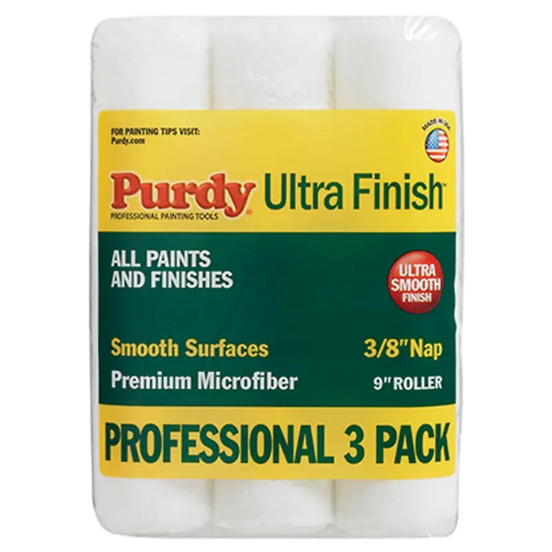 Ultra Finish Microfiber 9 In. W X 3/8 In. Regular Paint Roller Cover 3 Pk