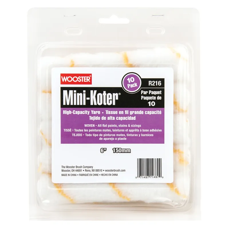 Mini-koter Yarn 6 In. W Mini Paint Roller Cover 10 Pk