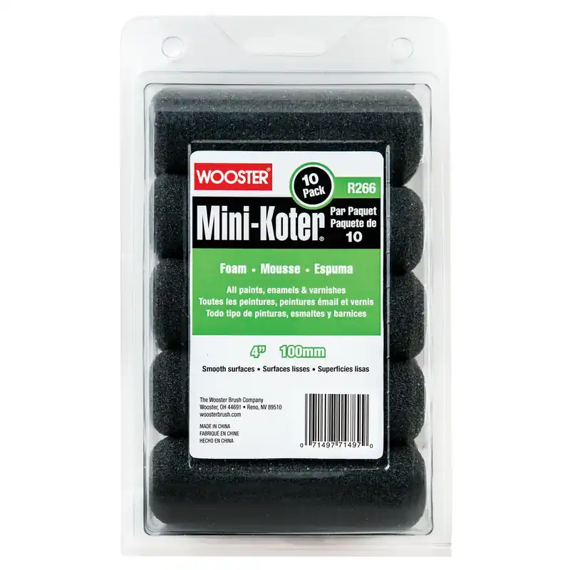 Mini-koter Foam 4 In. W Mini Paint Roller Cover 10 Pk
