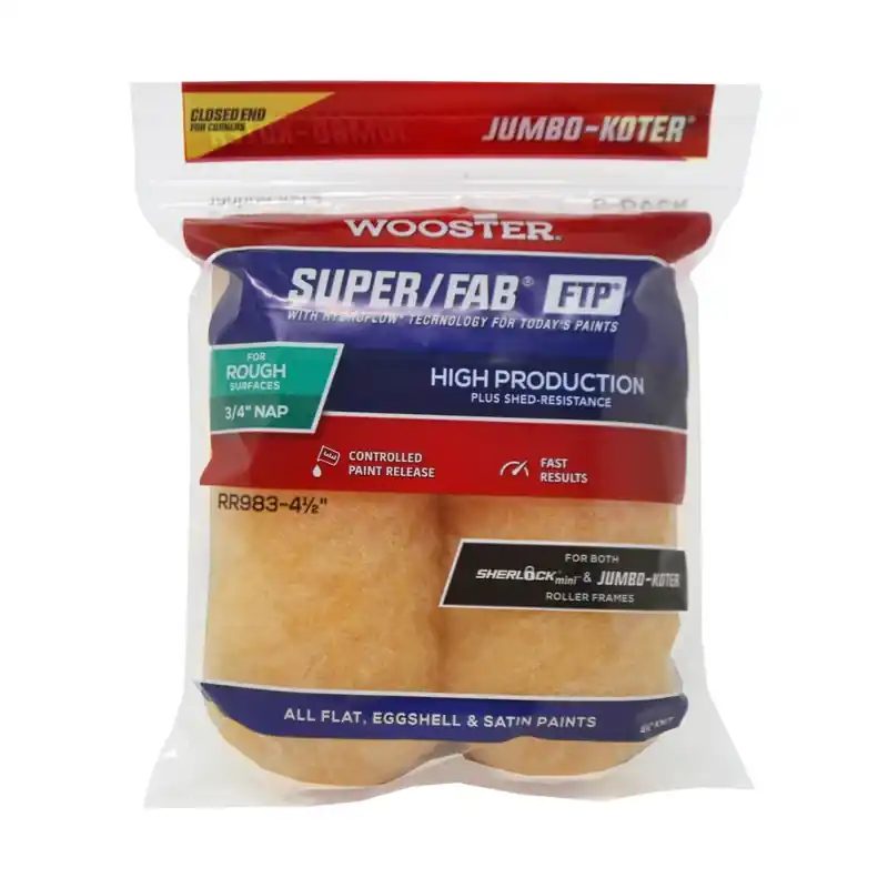 Super/fab Ftp Knit 4 1/2 In. W X 3/4 In. Jumbo Paint Roller Cover 2 Pk