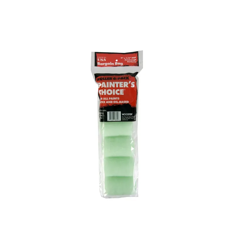 Painter‘s Choice Fabric 4 In. W X 1/2 In. Trim Paint Roller Cover 6 Pk
