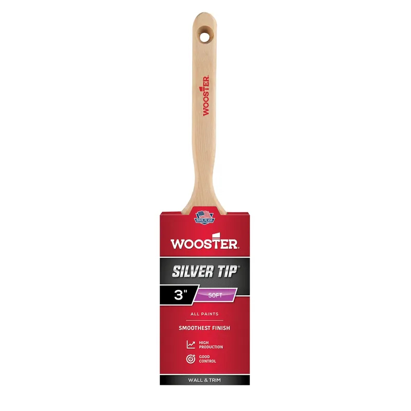 Silver Tip Sash Paint Paint Brush, Flat, 3-in.