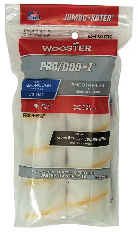 Pro/doo-z Woven 6.5 In. W X 1/2 In. Jumbo Paint Roller Cover 2 Pk