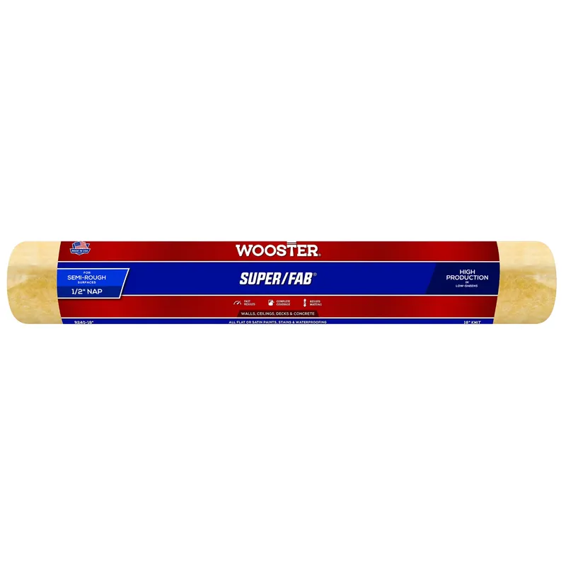 Super/fab Fabric 18 In. W X 1/2 In. Regular Paint Roller Cover 1 Pk