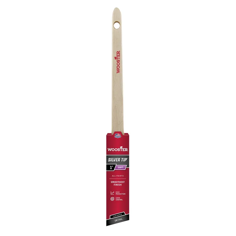Thin Angle Sash Paint Brush, Silver Tip, 1-in.