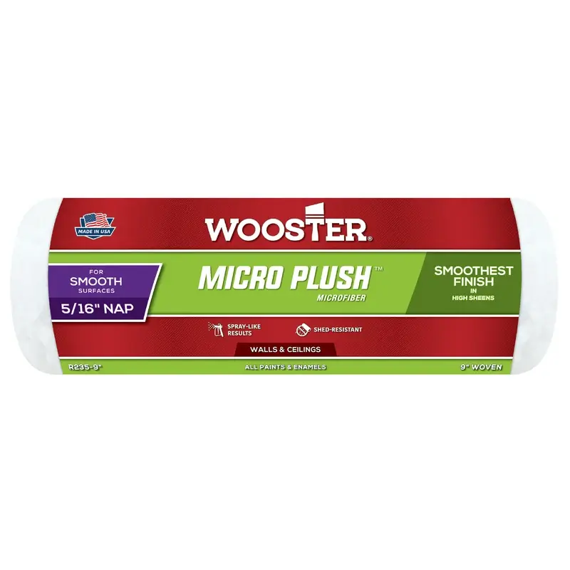 Micro Plush Microfiber 9 In. W X 5/16 In. Regular Paint Roller Cover 1 Pk