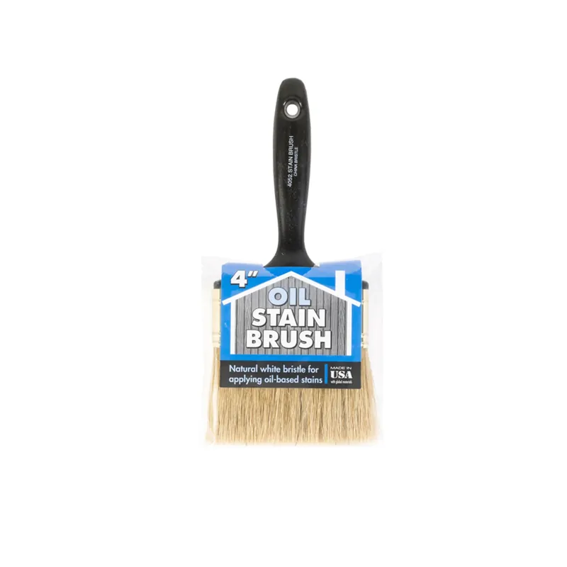 4 In. Flat Oil-based Paint Brush With White China Bristles And Steel Ferrule